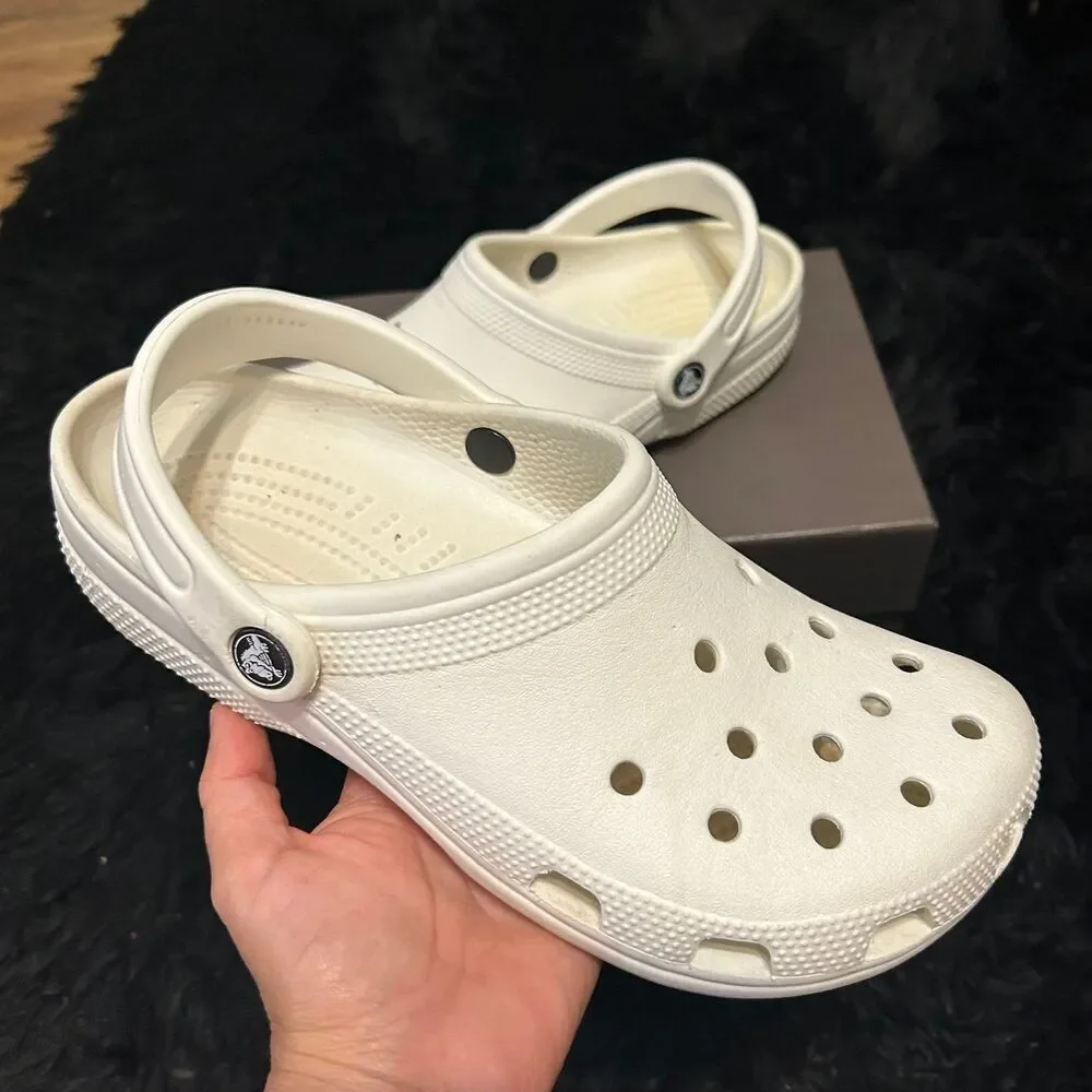 CROCS white clogs sandals slippers mules shoes men’s 7